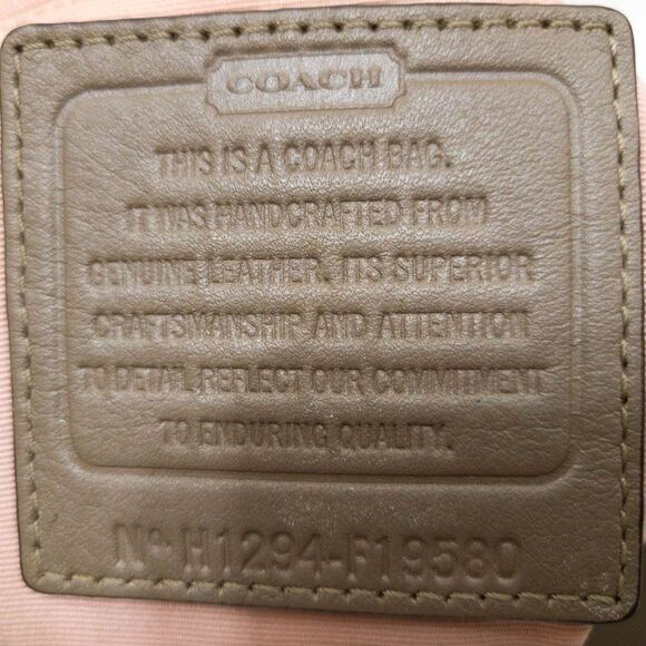 COACH H1294-F19580 Leather Brown Grey Satchel Shoulder Bag - Picture 7 of 7